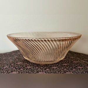 Vintage Federal Glass Diana Pink 9” Depression Glass Serving Bowl